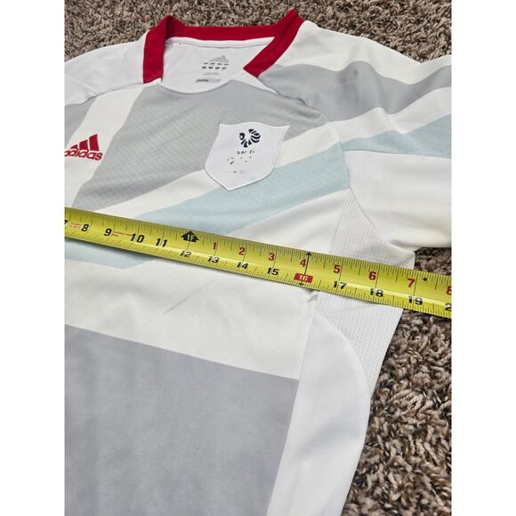 Adidas Team GB London 2012 Soccer Jersey White ClimaCool Shirt Size L Pre-owned - Picture 6 of 10